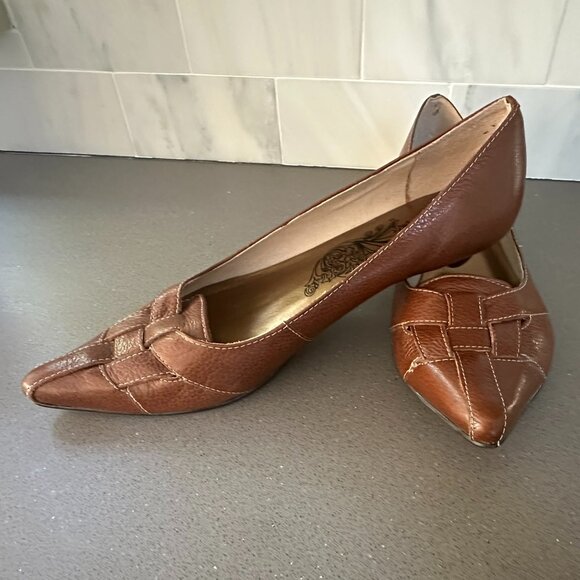 👠 Vintage Matisse Leather Kitten Heels – Size 8M - Woven Leather Chic 🍂 - Picture 1 of 16